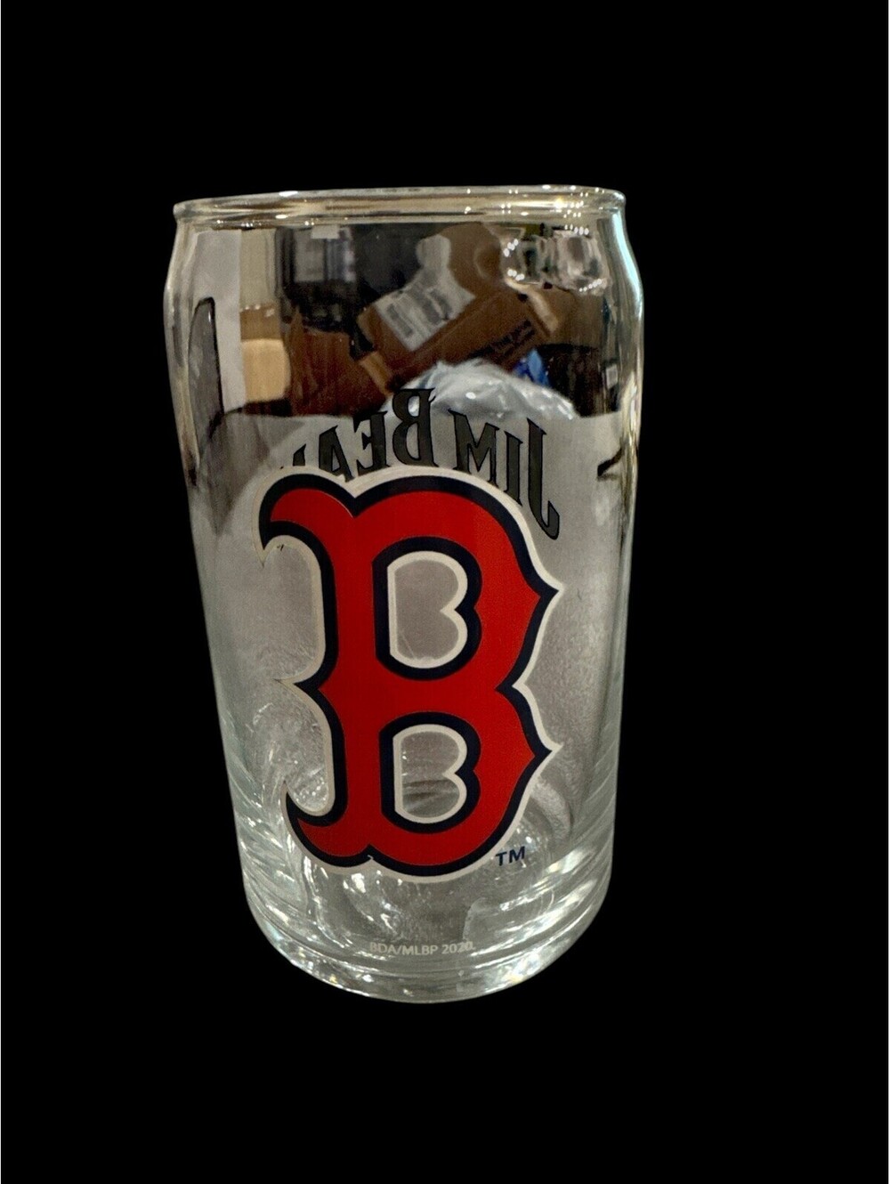 Boston Red Sox Jim Beam Can Shaped Glass NEW 5” T